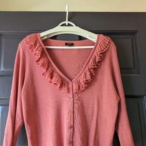 Talbots 3/4 length coral cardigan
